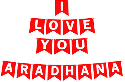 Midas Craft I Love You Aradhana Name Banner 03 Banner(10 ft, Pack of 1)