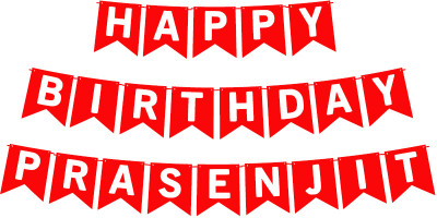 Midas Craft Happy Birthday Prasenjit_01. Pennant Banner(10 ft, Pack of 1)
