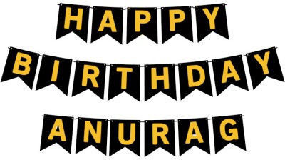 Midas Craft Happy Birthday Anurag M Banner 02. Banner(10 ft, Pack of 1)