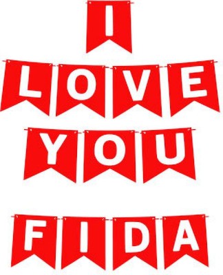 Midas Craft I Love You Fida Name Banner 03 Banner(10 ft, Pack of 1)