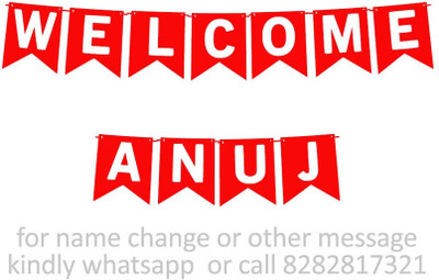 Midas Craft Welcome Anuj M Banner 10. Banner(10 ft, Pack of 1)