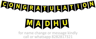 Midas Kraft Congratulations Madhu M Banner 0H. Banner(10 ft, Pack of 1)