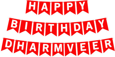 Midas Craft Happy Birthday Dharmveer_01. Pennant Banner(10 ft, Pack of 1)