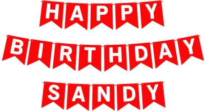 Midas Craft Happy Birthday Sandy_01. Pennant Banner(10 ft, Pack of 1)