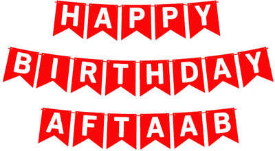Midas Craft Happy Birthday Aftaab_01. Pennant Banner(10 ft, Pack of 1)