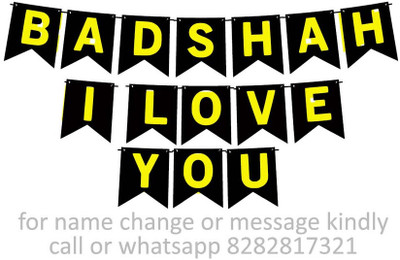 Midas Craft Badshah I Love You M Banner 12. Banner(10 ft, Pack of 1)