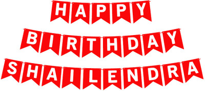 Midas Craft Happy Birthday Shailendra_01. Pennant Banner(10 ft, Pack of 1)