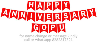 Midas Craft Happy Anniversary Gopu M Banner 08. Banner(10 ft, Pack of 1)