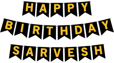 Midas Craft Happy Birthday Sarvesh M Banner 02. Banner(10 ft, Pack of 1)