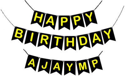 Prihit Happy_Birthday AjayMP / Printed Birthday Banner for Boys & Girls Banner(5 ft, Pack of 1)
