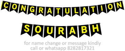 Midas Kraft Congratulations Sourabh M Banner 0H. Banner(10 ft, Pack of 1)