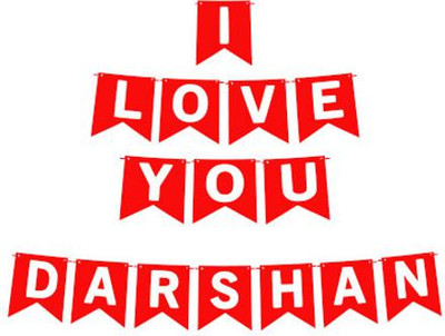 Midas Craft I Love You Darshan Name Banner 03 Banner(10 ft, Pack of 1)