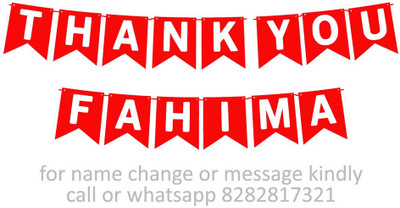 Midas Craft Thank You Fahima M Banner 0d. Banner(10 ft, Pack of 1)