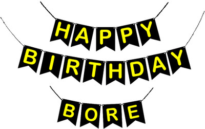 GIFTUATION Happy Birthday BORE / Printed Decoration Banner for Boys & Girls Banner(5 ft, Pack of 1)