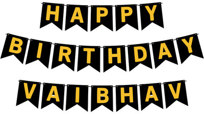 Midas Craft Happy Birthday Vaibhav M Banner 02. Banner(10 ft, Pack of 1)