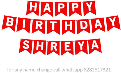 Midas Kraft Happy Birthday Shreya M Banner 01. Banner(10 ft, Pack of 1)