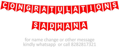 Midas Craft Congratulations Sadhana M Banner 07. Banner(10 ft, Pack of 1)