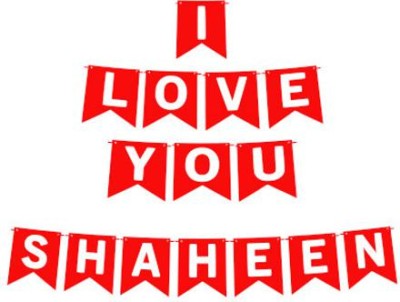 Midas Craft I Love You Shaheen Name Banner 03 Banner(10 ft, Pack of 1)