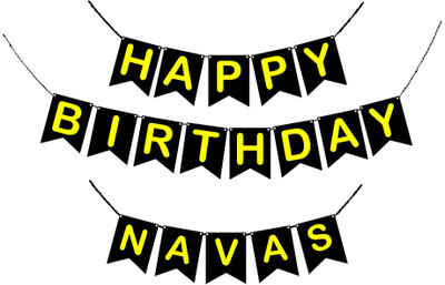 GIFTUATION Happy Birthday navas / Printed Birthday Banner for Boys & Girls Banner(5 ft, Pack of 1)
