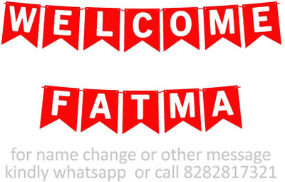 Midas Craft Welcome Fatma M Banner 10. Banner(10 ft, Pack of 1)