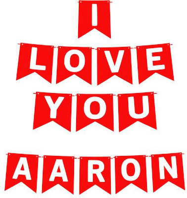Midas Craft I Love You Aaron Name Banner 03 Banner(10 ft, Pack of 1)