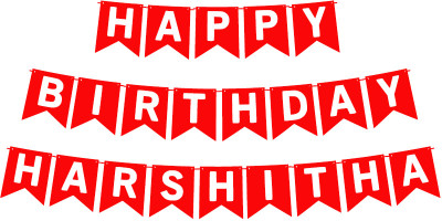 Midas Craft Happy Birthday Harshitha_01. Pennant Banner(10 ft, Pack of 1)