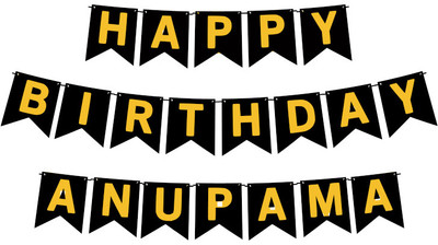 Midas Craft Happy Birthday Anupama M Banner 02. Banner(10 ft, Pack of 1)