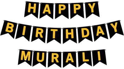 Midas Craft Happy Birthday Murali M Banner 02. Banner(10 ft, Pack of 1)