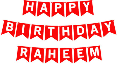 Midas Craft Happy Birthday Raheem_01. Pennant Banner(10 ft, Pack of 1)
