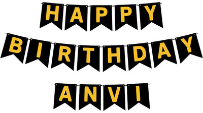 Midas Craft Happy Birthday Anvi M Banner 02. Banner(10 ft, Pack of 1)
