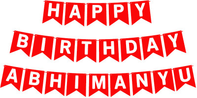 Midas Craft Happy Birthday Abhimanyu_01. Pennant Banner(10 ft, Pack of 1)