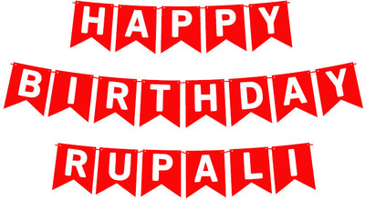 Midas Craft Happy Birthday Rupali_01. Pennant Banner(10 ft, Pack of 1)