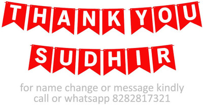 Midas Craft Thank You Sudhir M Banner 0d. Banner(10 ft, Pack of 1)