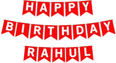 Midas Craft Happy Birthday Rahul_01. Pennant Banner(10 ft, Pack of 1)