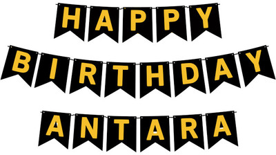 Midas Craft Happy Birthday Antara M Banner 02. Banner(10 ft, Pack of 1)
