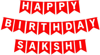 Midas Craft Happy Birthday Sakshi_01. Pennant Banner(10 ft, Pack of 1)