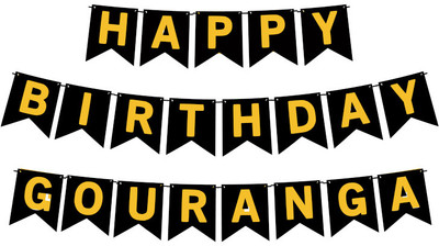 Midas Craft Happy Birthday Gouranga M Banner 02. Banner(10 ft, Pack of 1)