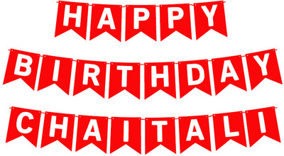 Midas Craft Happy Birthday Chaitali_01. Pennant Banner(10 ft, Pack of 1)