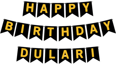 Midas Craft Happy Birthday Dulari M Banner 02. Banner(10 ft, Pack of 1)