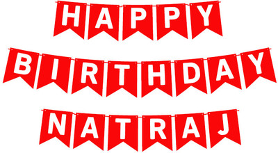 Midas Craft Happy Birthday Natraj_01. Pennant Banner(10 ft, Pack of 1)