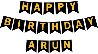 Midas Craft Happy Birthday Arun M Banner 02. Banner(10 ft, Pack of 1)