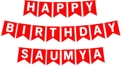 Midas Craft Happy Birthday Saumya_01. Pennant Banner(10 ft, Pack of 1)