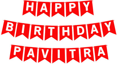 Midas Craft Happy Birthday Pavitra_01. Pennant Banner(10 ft, Pack of 1)