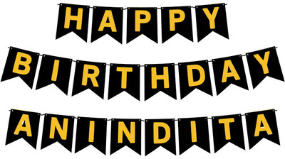 Midas Craft Happy Birthday Anindita M Banner 02. Banner(10 ft, Pack of 1)