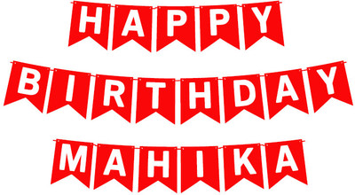 Midas Craft Happy Birthday Mahika_01. Pennant Banner(10 ft, Pack of 1)