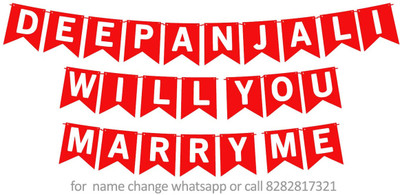 Midas Craft Will You Marry Me Deepanjali Proposal M Banner 0F. Banner(10 ft, Pack of 1)