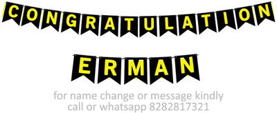 Midas Craft Congratulations Erman M Banner 07. Banner(10 ft, Pack of 1)