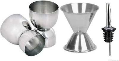 Anne-kee 4 PCs Stainless Steel 2 PCs Damru Peg Measure 30/60 ML Jigger 1 PCs 30/60 ML Bidding Peg Measure and 1 PCs Liquor Pourer Wine Whisky Cocktail Measuring Jigger and Oil Wine Liquor Pourer Home Kitchen Bar Tool Set 4 - Piece Bar Set(Stainless Steel) Anne-kee 4 PCs Stainless Steel 2 PCs Damru Peg Measure 30/60 ML Jigger 1 PCs 30/60 ML Bidding Peg Measure and 1 PCs Liquor Pourer Wine Whisky Cocktail Measuring Jigger and Oil Wine Liquor Pourer Home Kitchen Bar Tool Set 4 - Piece Bar Set(Stainless Steel)