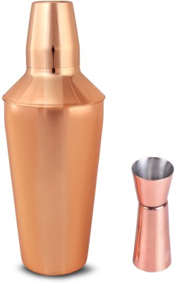 Dynore Copper Plated Regular Cocktail Shaker With Peg Measure 2 - Piece Bar Set(Steel)