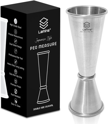 LAMINA Japanese Style Peg Measure 30/60 ml Double-Sided Jigger for Bars, Home & Hotels 1 - Piece Bar Set(Stainless Steel)